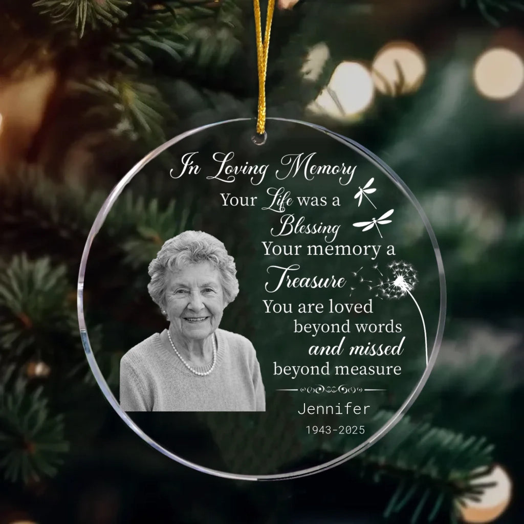 acrylic ornament personalized photo with name remembrance decor acrylic ornament