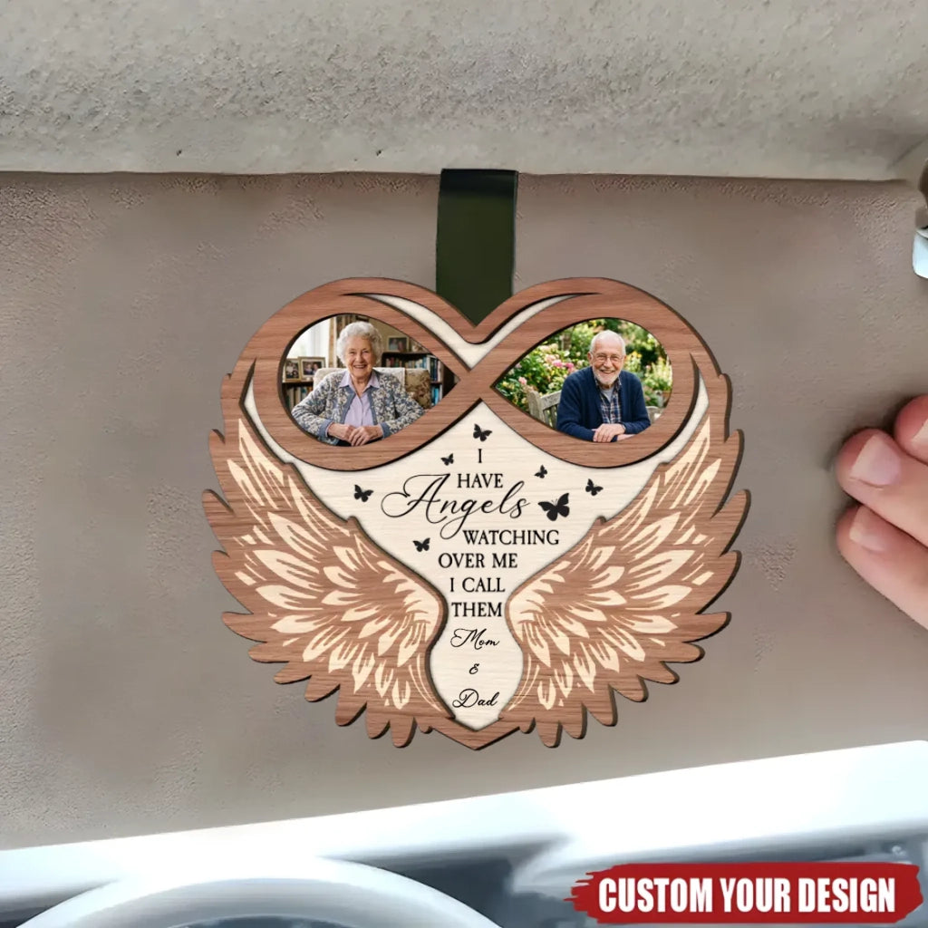 wooden angel decoration personalized photo custom keepsake