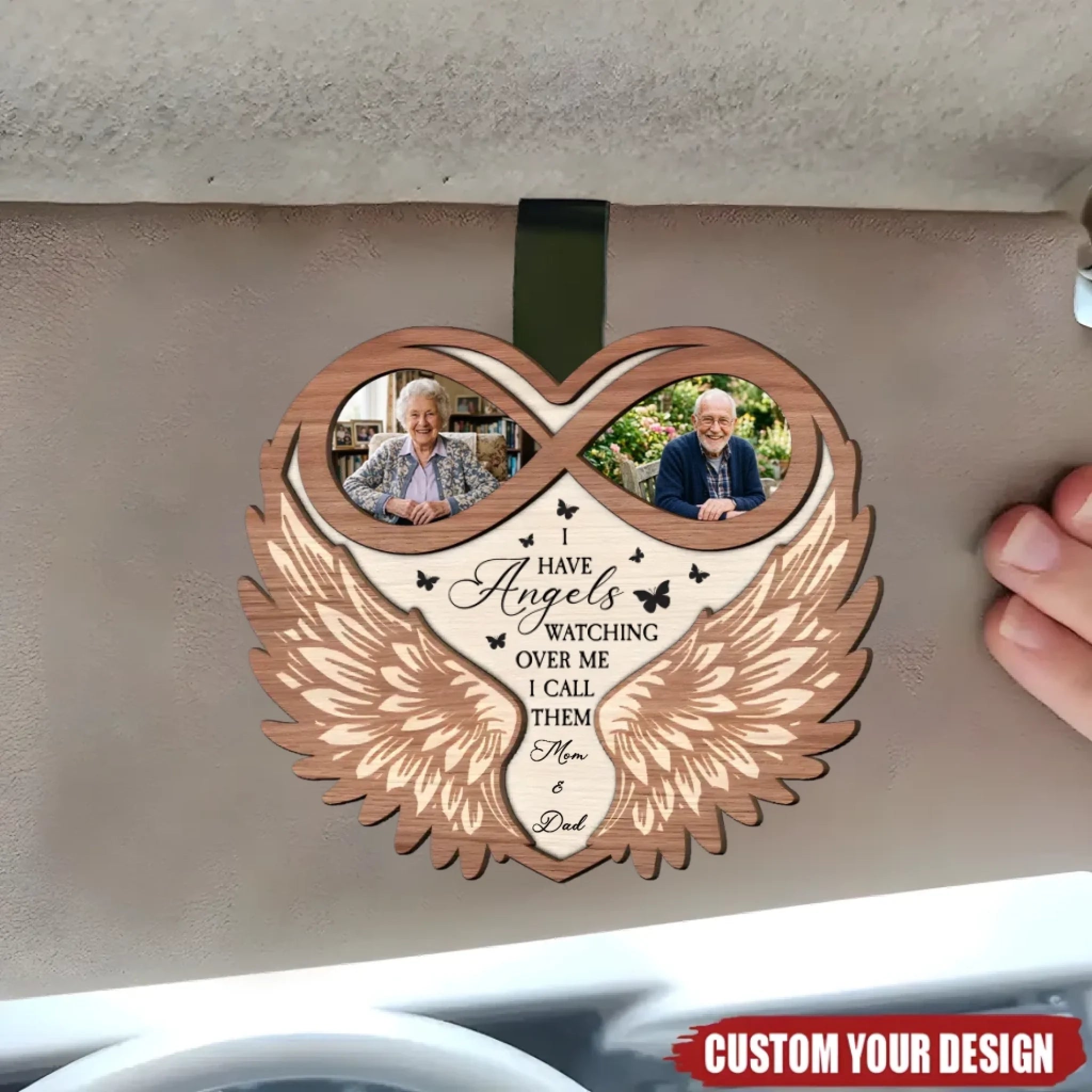 wooden angel decoration personalized photo custom keepsake