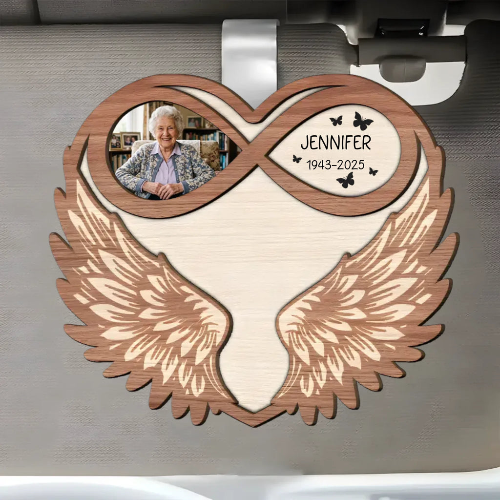 angel decoration wooden personalized photo memorial design