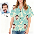 Hawaiian Shirt Tropical Leaves Beach Shirts Custom Gift for girlfriend personalized gift romantic style