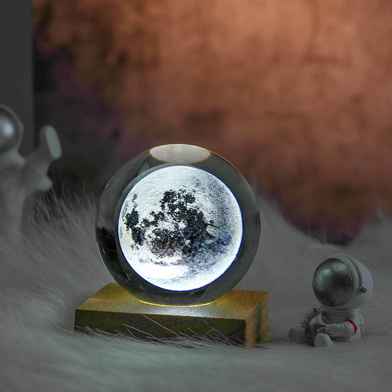 3D Laser Engraved Crystal Ball Night Light
