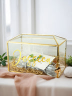 Personalized Engraved Glass Wedding Keepsake Box