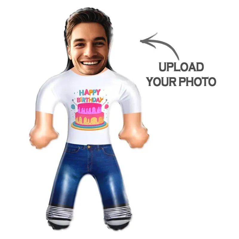 Custom Face Birthday Cake T-shirt Blow Up Dolls Funny Inflatable Balloon Custom Air Doll for Party Favors