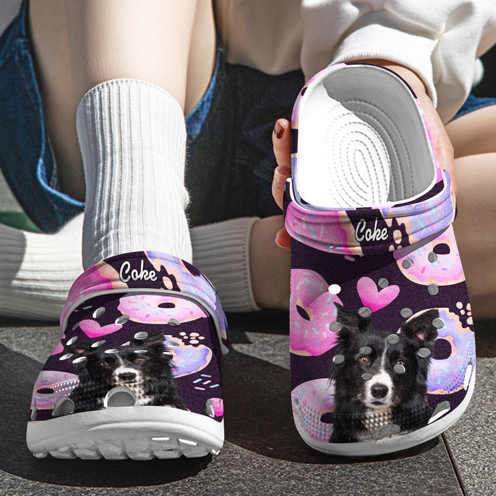 Personalized Pet Portrait Clogs Slipper Funny Donut Print Clog Gift for Pet Lover