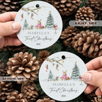 Personalized Rabbit Ceramic Ornament with Name Baby's First Christmas Ornament for New Baby Christmas Gift