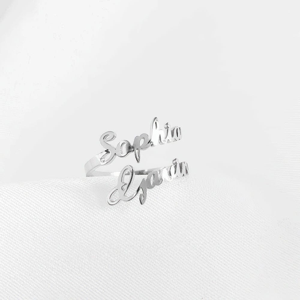 gifts for wife To My Beautiful Wife - Heartfelt Gift - Two Names Ring Double Name Open Ring S925 Silver - gifts for wife - Ch