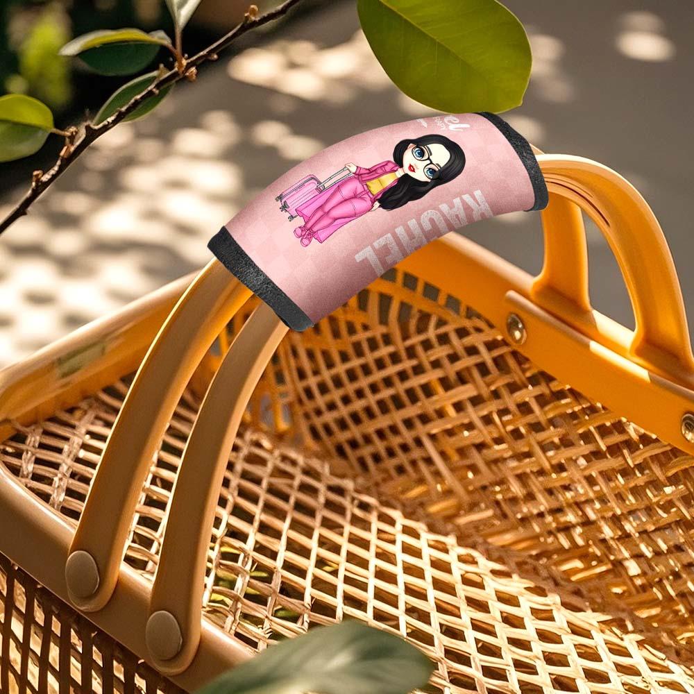 Personalized Cartoon Character Luggage Handle Wraps Travel Accessories Gift for Travel Lovers