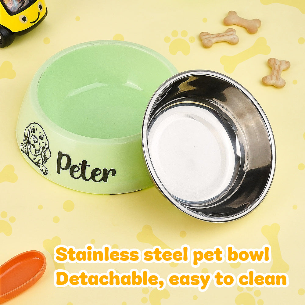 Personalized Pet Bowl Stainless Steel Dog Food Water Bowl Feeding Supplies Gift for Pet Owner
