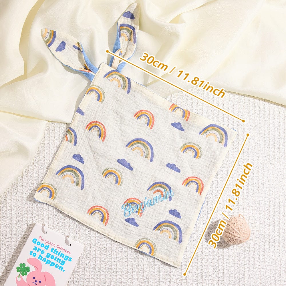 Personalized Soothe Towel Bibs Cute Soft Sleeping Towel with Embroidered Name Gifts for Baby
