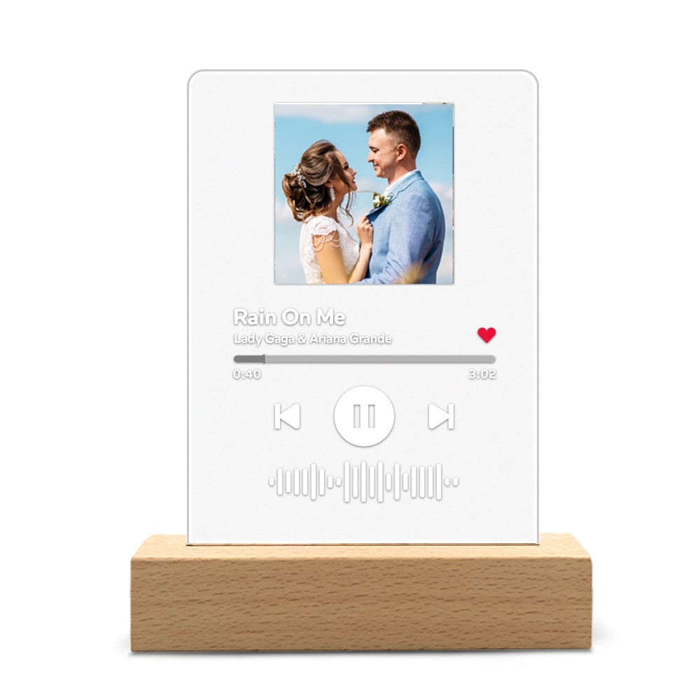Custom Album Cover Scannable Code Music Plaque with Wooden Base