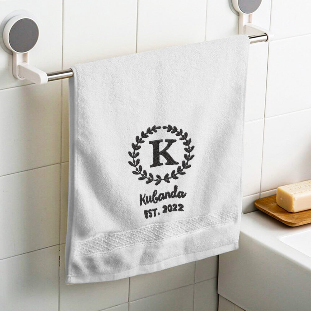 Custom Monogrammed Hand Towel Personalized Embroidered Towels