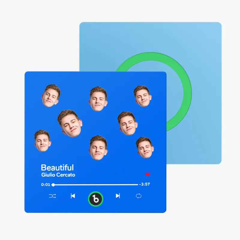 FridgeBeats Frameless Custom Music Fridge Magnet Custom Face Colorful Album Fridge Magnet Music Wall Photo Sticker Gift for Couple