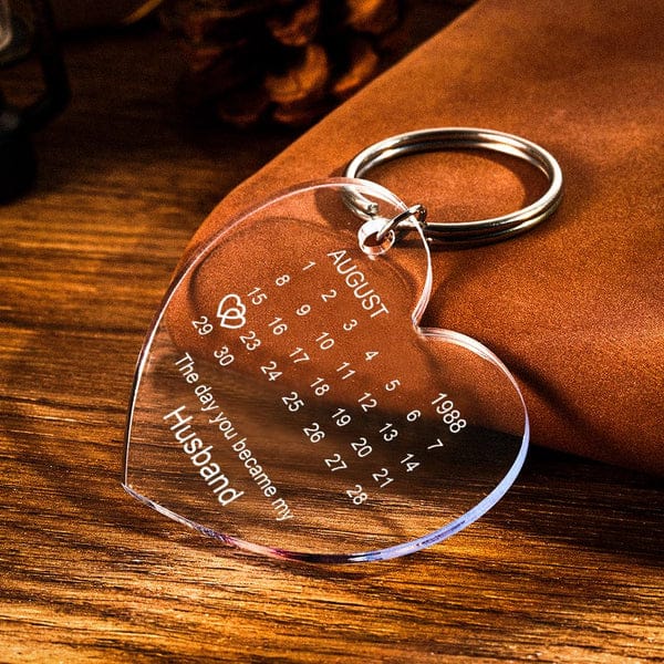 Personalized Calendar Keychain The Day You Became My Special One Keyring