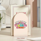 Personalized Wood Bookends with Name Pencil Floral Bookend Back to School Gift for Teacher