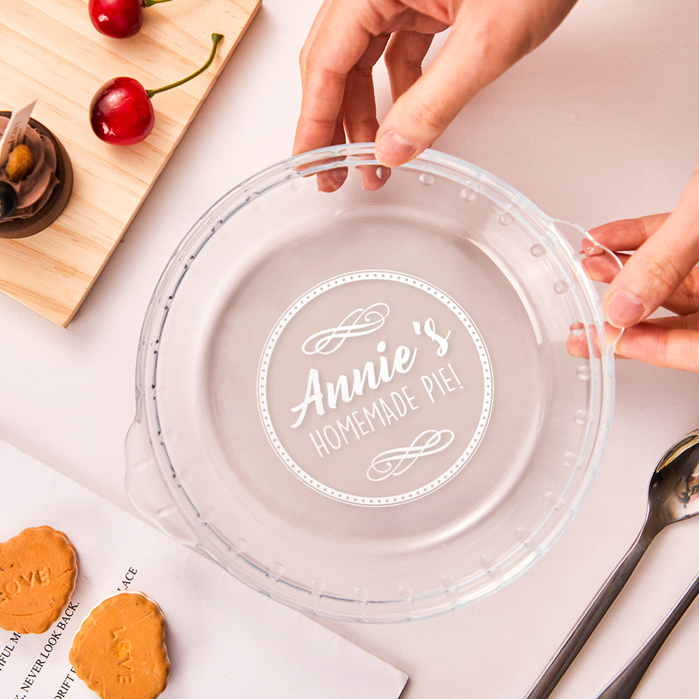 custom name ceramic pie plate keepsake for kitchen decor