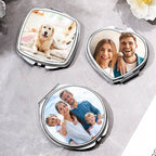 Personalized Photo Compact Portable Mirror Travel Birthday Gift for Her