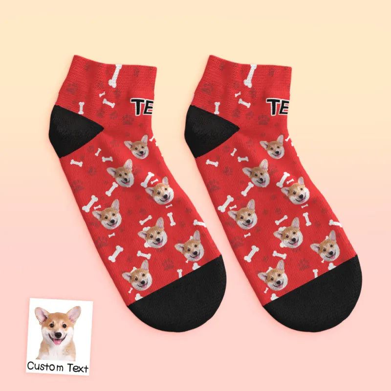 Personalized Pet Portrait Ankle Socks for Pet Lover Gifting Purple