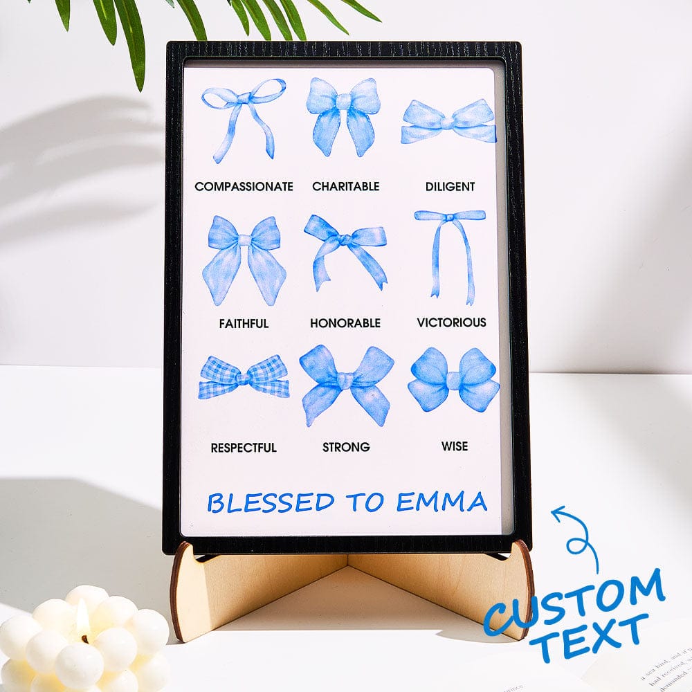 Personalized Bow Wooden Plaque with Biblical Text Birthday Gift for Her