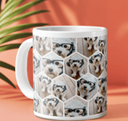 7 Photo Collage Giant Coffee Mug – Funky Hexagon Pattern Personalized Cup, Custom Photo Gift for Coffee Lovers, Family, or Friends, Unique Birthday, Christmas, or Office Desk Mug 33767936 - DiyGiftly