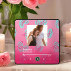 FridgeBeats Framed 4.0 Personalized Blue Love Heart Pattern Music Fridge Magnet Valentines Gift Music Wall Photo Sticker Music Movement