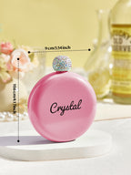 Personalized Round Flasks with Name 5oz Glitter Flask Birthday Gift for Her