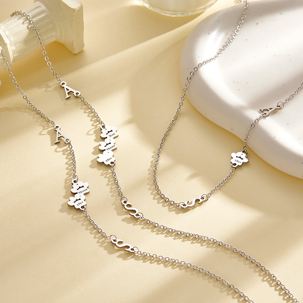 unique engraved animal paw shape initial necklace unique wedding close up