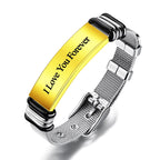 Personalized Engraved Text Black Bracelet