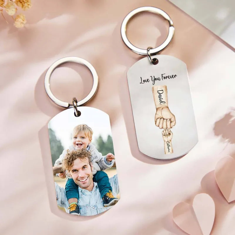 meaningful keychain for dad with keepsake style
