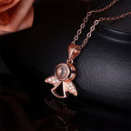 Customized Angel Pendant Photo Projection Necklace 925 Silver