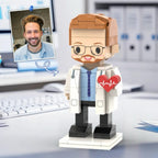 Personalized Head Custom Text Brick Figures with Heart Doctor's Day Gift Career Gift