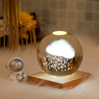 3D Laser Engraved Crystal Ball Night Light