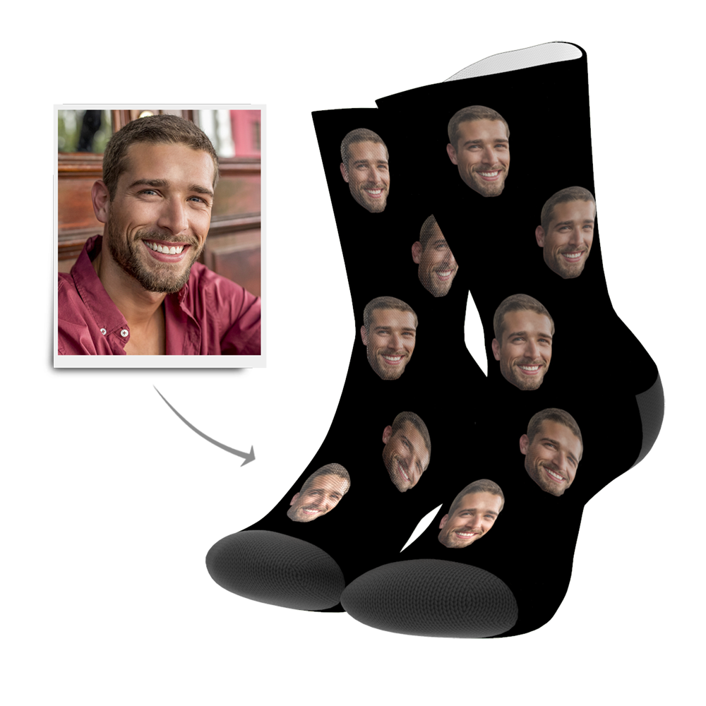 personalized face photo socks custom design gift for boyfriend