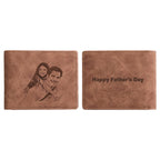 Personalized Photo & Message Wallet – Custom Engraved PU Leather Wallet Birthday Gift Father's Day Gift Christmas Gift