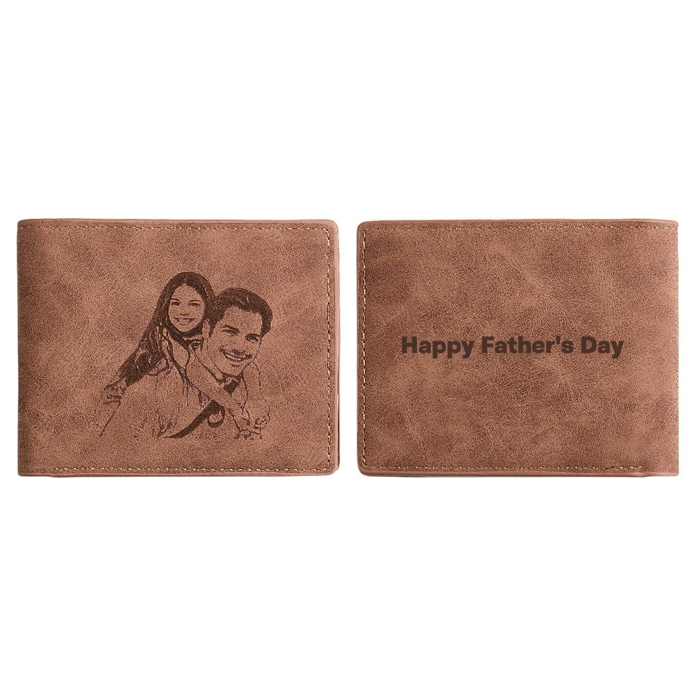 Personalized Photo & Message Wallet – Custom Engraved PU Leather Wallet Birthday Gift Father's Day Gift Christmas Gift