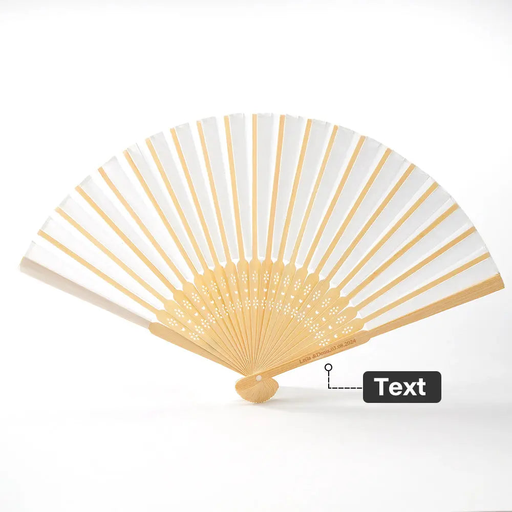 handcrafted bamboo ribs fan wedding favour handheld fan this keepsake