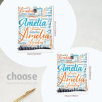 Personalized Name Book Cover with Pocket Book Cover Protector Gift for Book Lover