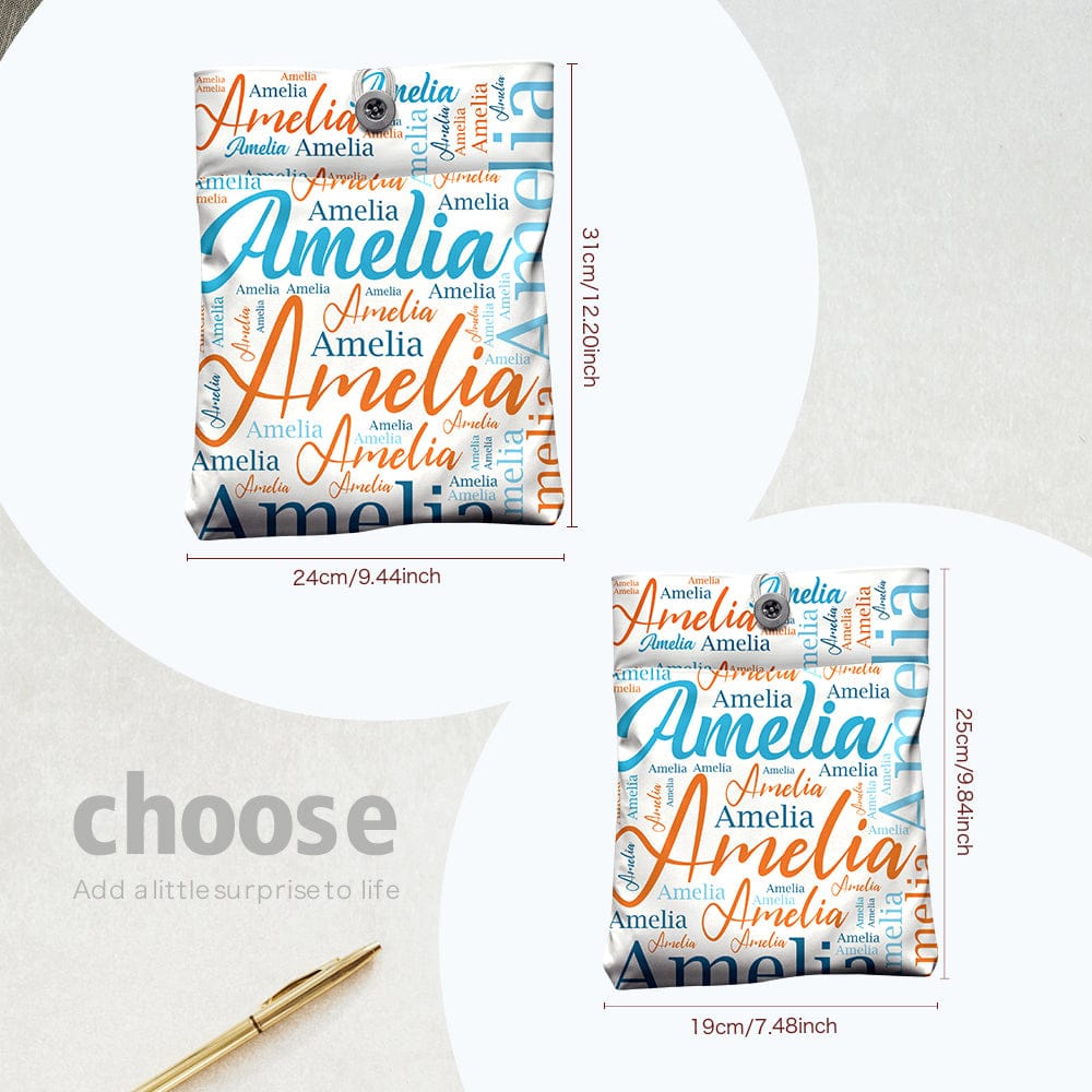 Personalized Name Book Cover with Pocket Book Cover Protector Gift for Book Lover