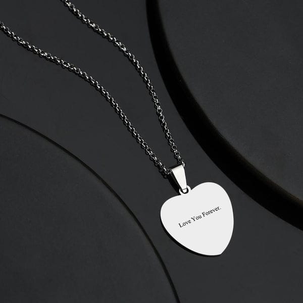 Custom Photo Engraved Necklace Heart Tag Gifts for Couple