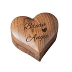 Personalized Wooden Ring Box Heart Proposal Engagement Ring Box