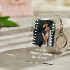 Custom Photo Music Plaque Personalized Glass Keychain Gift Foe Lover