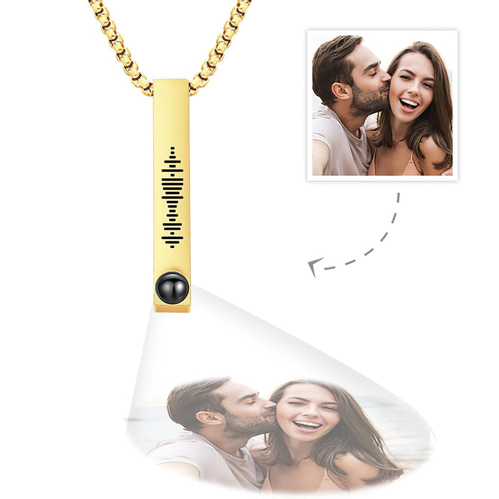 Collar con proyección de barras de código musical escaneable personalizado
