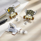Personalized Highland Cow Badge Retractable Acrylic Badge Reel ID Clip Gift for Highland Cow Lovers