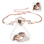 Personalized Heart-shaped Love Projection Bracelet 925 Sterling Silver