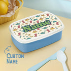 Personalized Cute Dinosaur Print Lunch Box with Name Birthday Gift for Kids