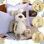 Personalized Puppy Dog Plush Birth Stats Stuffed Animal Birth Announcement Gifts