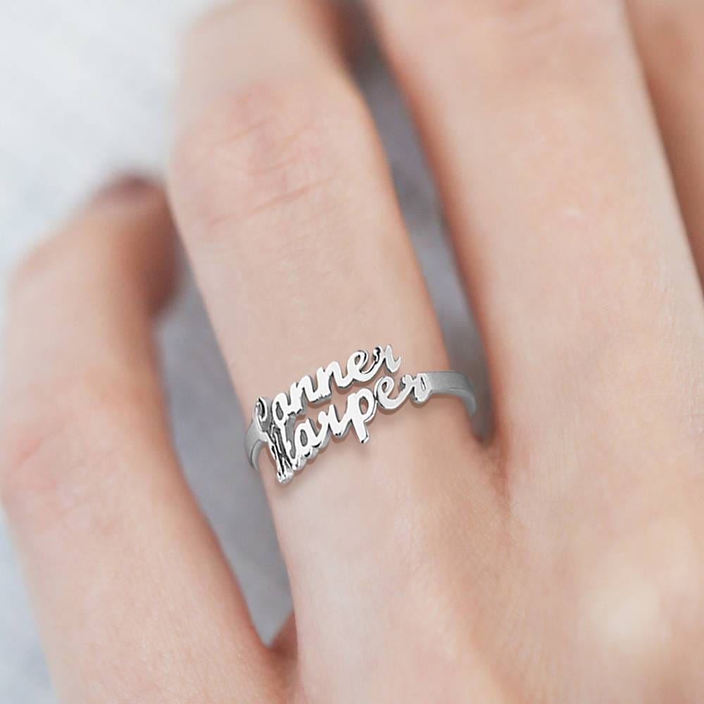 gifts for wife Heartfelt Surprise - Unique Memento - Double Names Ring - 925 Sterling Silver - gifts for wife - Anniversary v