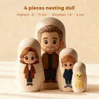(5 Working Days Production) Personalized Portrait Nesting Doll Custom Photo Family Portrait Preview Cartoon Style Gift Photo Christmas Gift