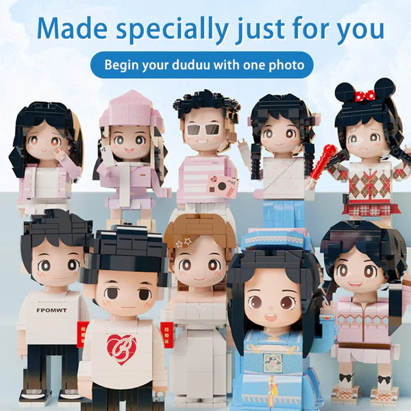 Full Body Customized 1 Person Duddu Brick Figures Birthday Gift for Him