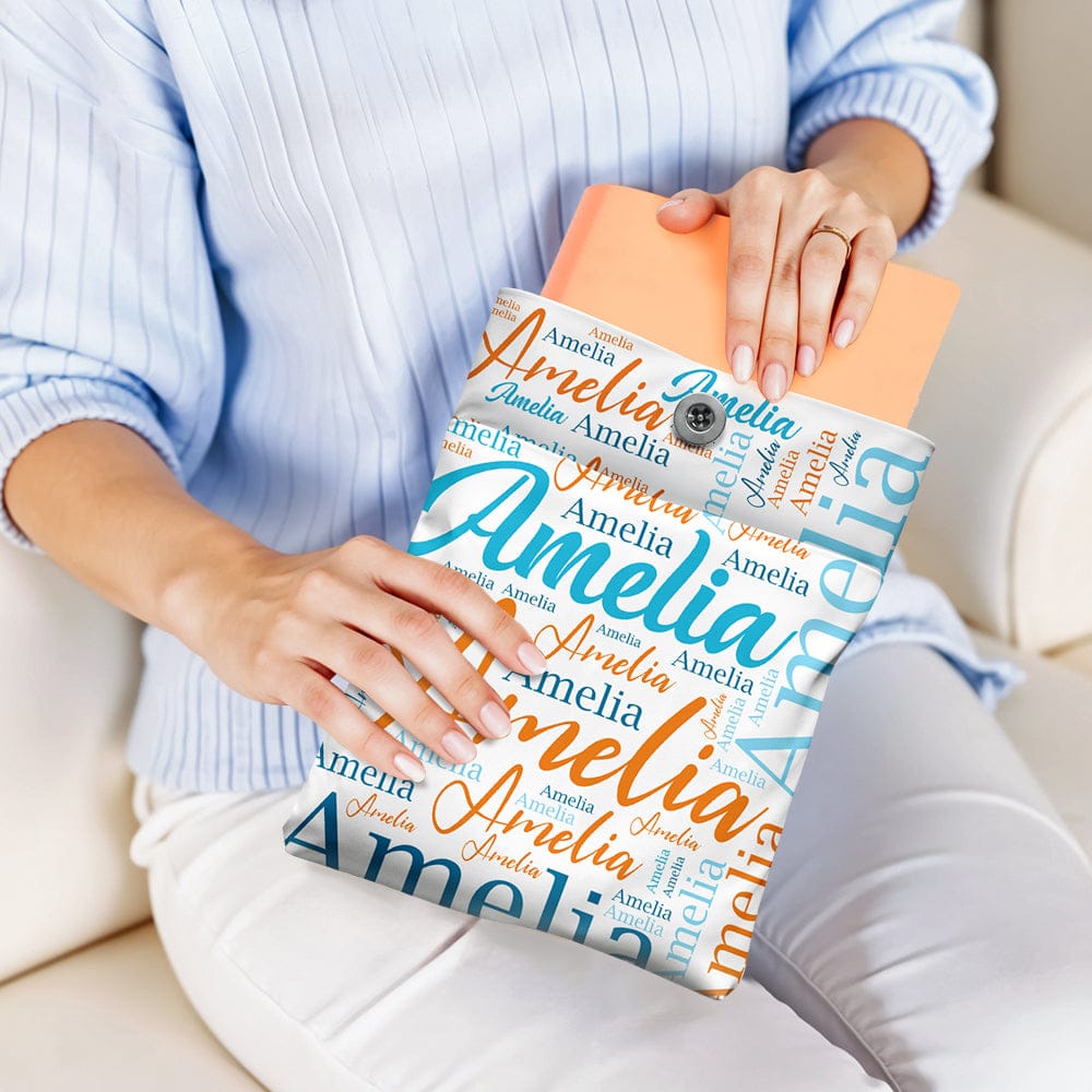 Personalized Name Book Cover with Pocket Book Cover Protector Gift for Book Lover